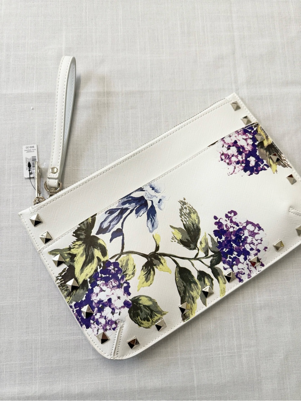 WHBM White Floral Pouch/Wristlet NWT Bag Purse Casual Party - Picture 5 of 10